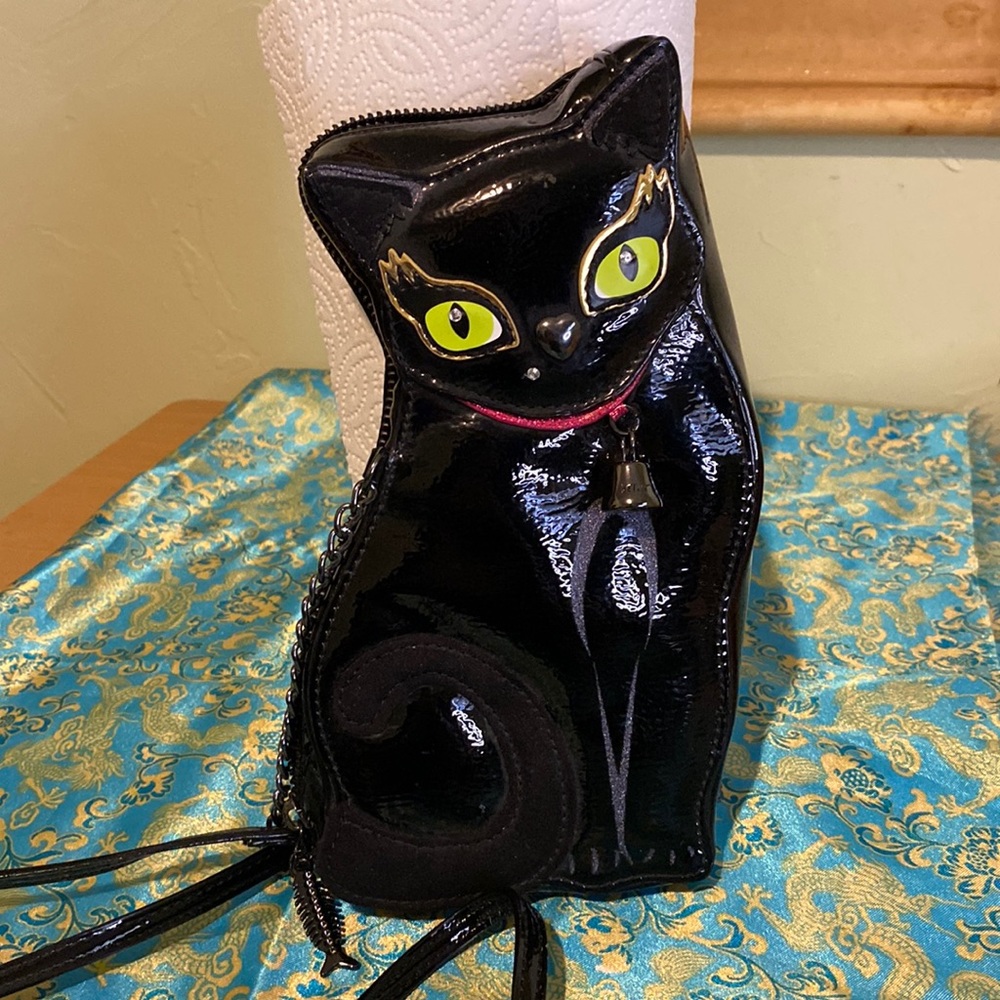 Betsey Johnson cat bag with bell and strap